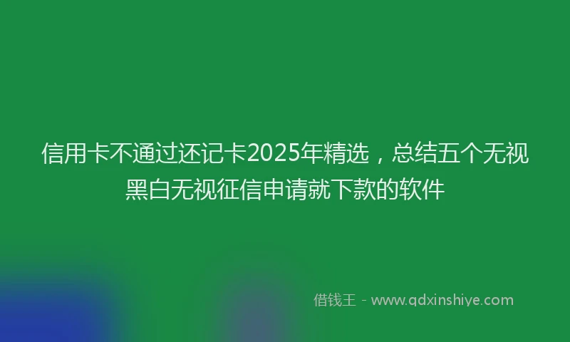 信用卡不通过还记卡2025年精选，总结五个无视黑白无视征信申请就下款的软件