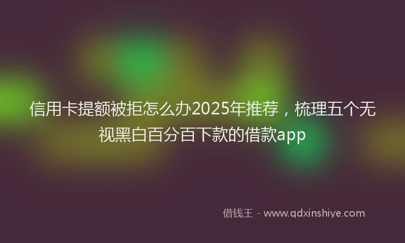 信用卡提额被拒怎么办2025年推荐，梳理五个无视黑白百分百下款的借款app