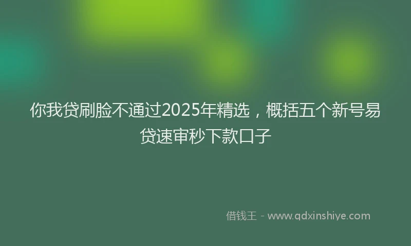 你我贷刷脸不通过2025年精选，概括五个新号易贷速审秒下款口子