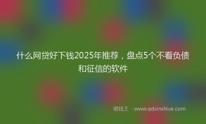 什么网贷好下钱2025年推荐，盘点5个不看负债和征信的软件