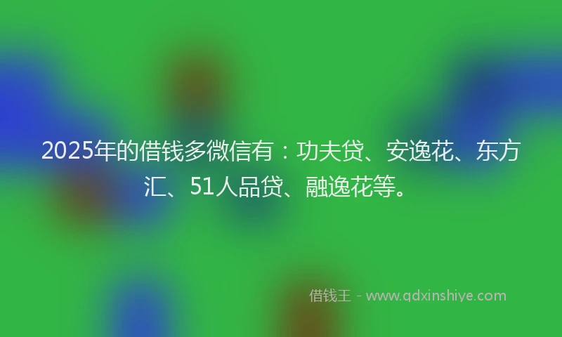 2025年的借钱多微信有：功夫贷、安逸花、东方汇、51人品贷、融逸花等。