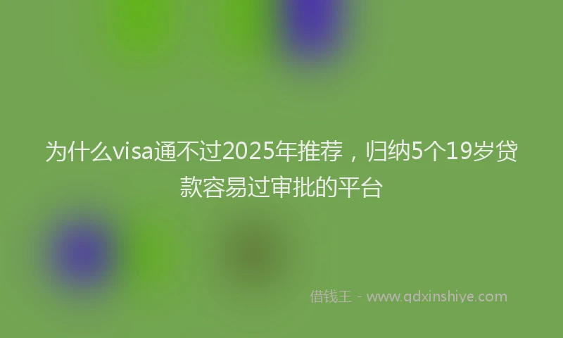 为什么visa通不过2025年推荐，归纳5个19岁贷款容易过审批的平台