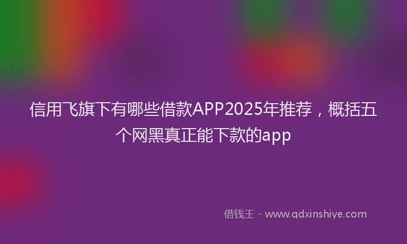 信用飞旗下有哪些借款APP2025年推荐，概括五个网黑真正能下款的app