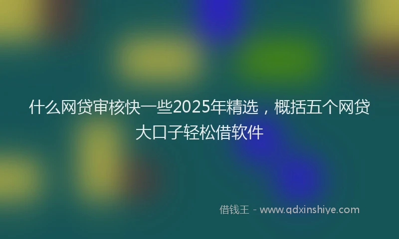 什么网贷审核快一些2025年精选，概括五个网贷大口子轻松借软件