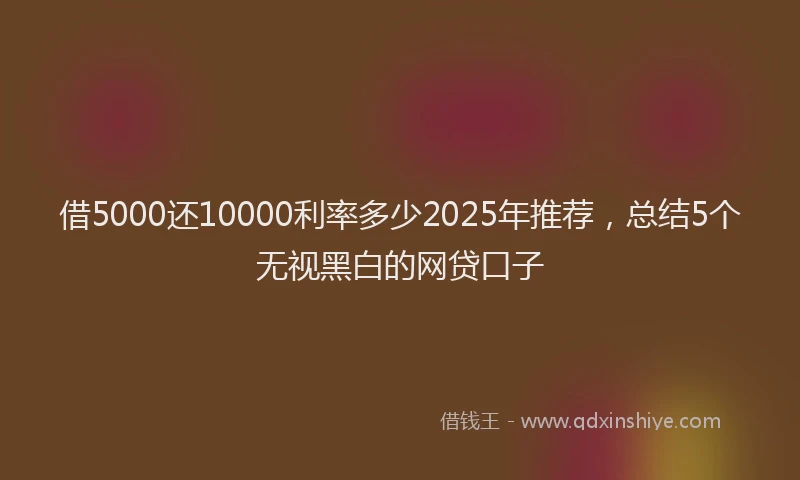 借5000还10000利率多少2025年推荐，总结5个无视黑白的网贷口子