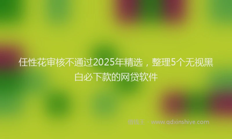任性花审核不通过2025年精选，整理5个无视黑白必下款的网贷软件