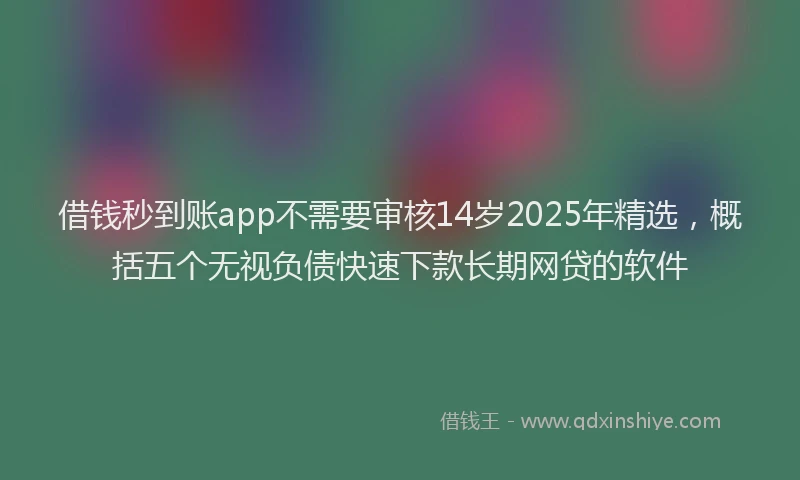 借钱秒到账app不需要审核14岁2025年精选，概括五个无视负债快速下款长期网贷的软件