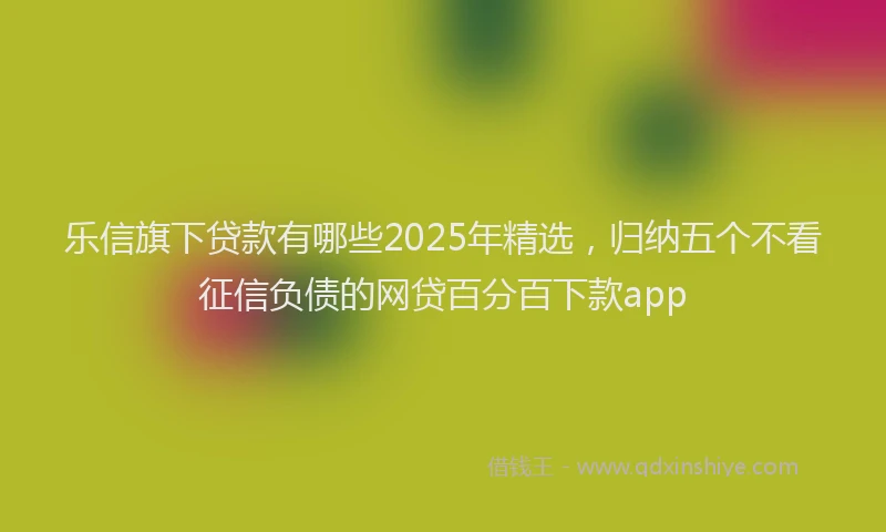 乐信旗下贷款有哪些2025年精选，归纳五个不看征信负债的网贷百分百下款app