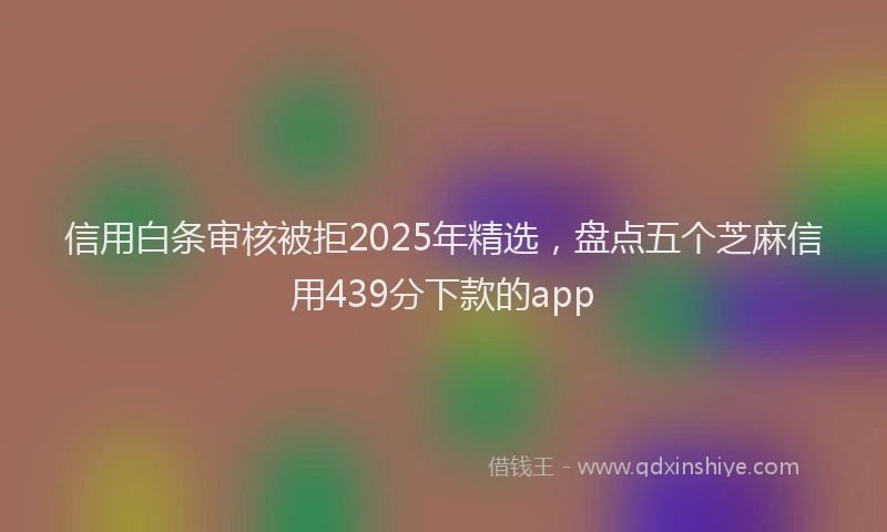 信用白条审核被拒2025年精选，盘点五个芝麻信用439分下款的app