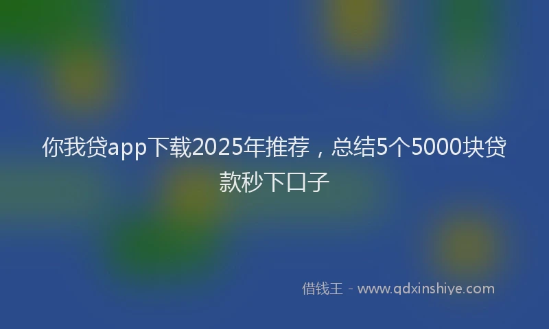 你我贷app下载2025年推荐，总结5个5000块贷款秒下口子