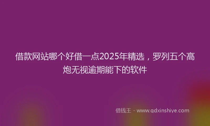 借款网站哪个好借一点2025年精选，罗列五个高炮无视逾期能下的软件
