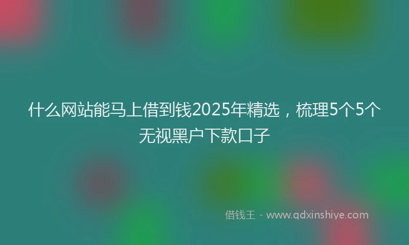 什么网站能马上借到钱2025年精选，梳理5个5个无视黑户下款口子