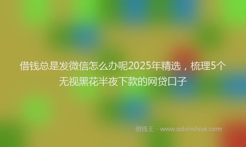 借钱总是发微信怎么办呢2025年精选，梳理5个无视黑花半夜下款的网贷口子