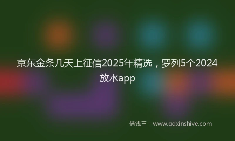 京东金条几天上征信2025年精选，罗列5个2024放水app
