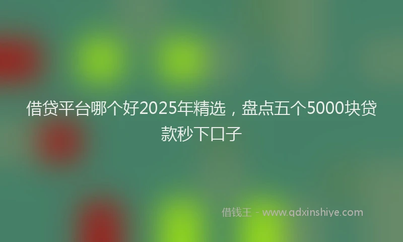 借贷平台哪个好2025年精选，盘点五个5000块贷款秒下口子