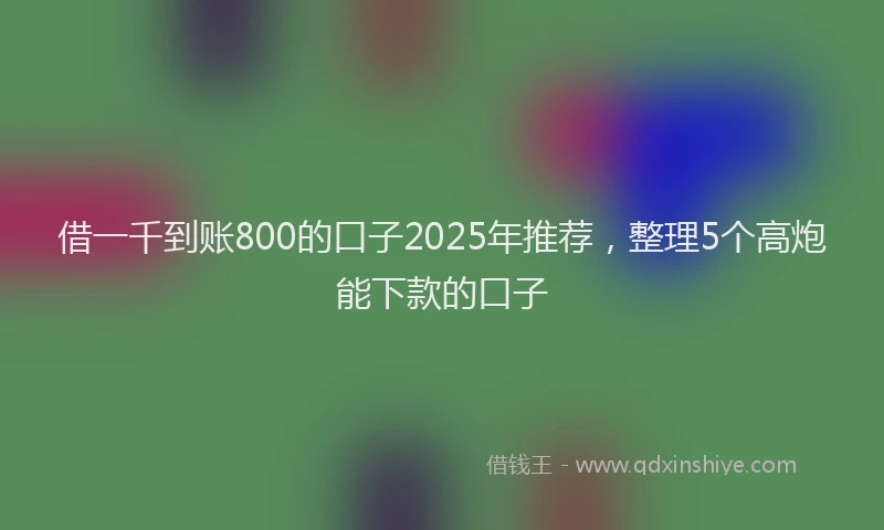 借一千到账800的口子2025年推荐，整理5个高炮能下款的口子
