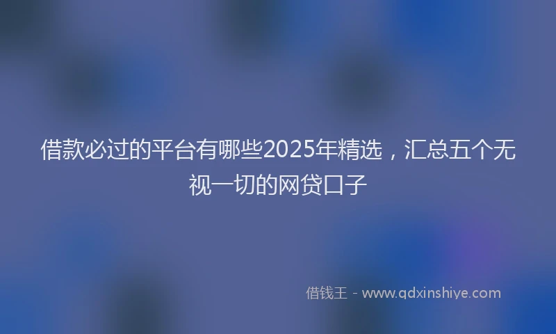 借款必过的平台有哪些2025年精选，汇总五个无视一切的网贷口子