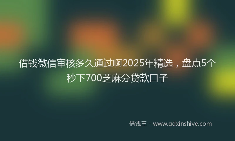 借钱微信审核多久通过啊2025年精选，盘点5个秒下700芝麻分贷款口子