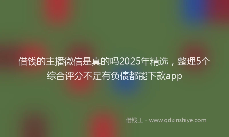 借钱的主播微信是真的吗2025年精选，整理5个综合评分不足有负债都能下款app