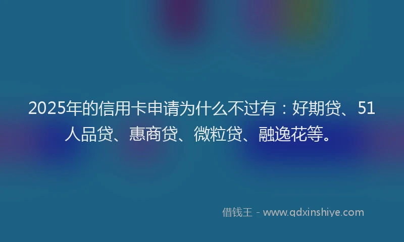 2025年的信用卡申请为什么不过有：好期贷、51人品贷、惠商贷、微粒贷、融逸花等。