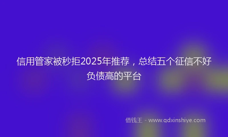 信用管家被秒拒2025年推荐，总结五个征信不好负债高的平台