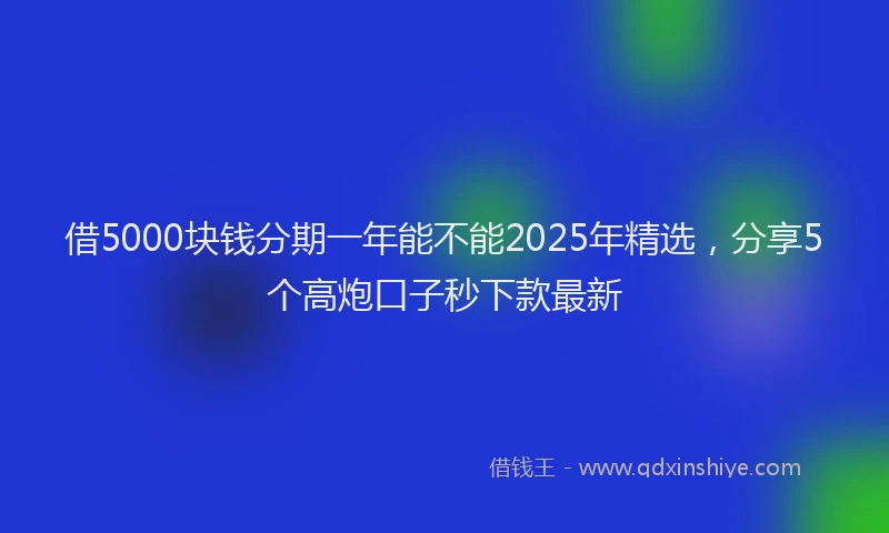 借5000块钱分期一年能不能2025年精选，分享5个高炮口子秒下款最新