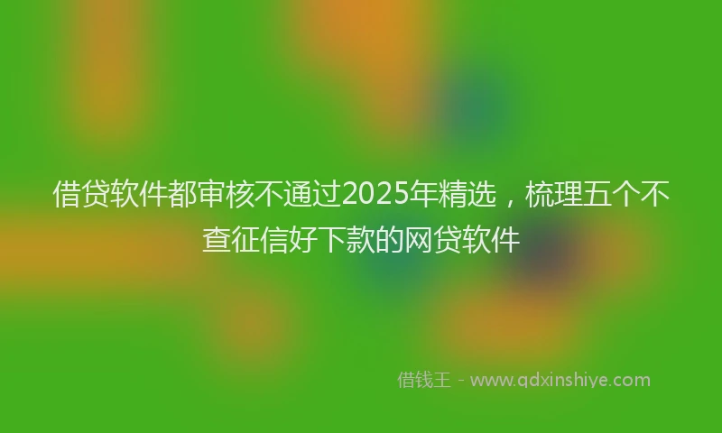 借贷软件都审核不通过2025年精选，梳理五个不查征信好下款的网贷软件
