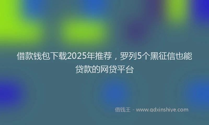 借款钱包下载2025年推荐，罗列5个黑征信也能贷款的网贷平台