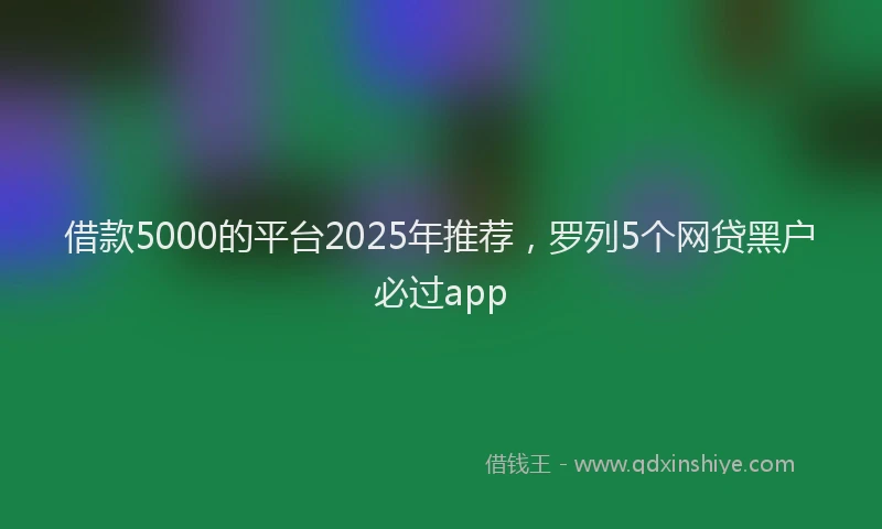 借款5000的平台2025年推荐，罗列5个网贷黑户必过app