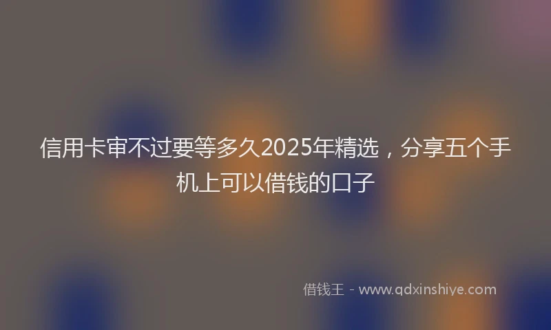 信用卡审不过要等多久2025年精选，分享五个手机上可以借钱的口子