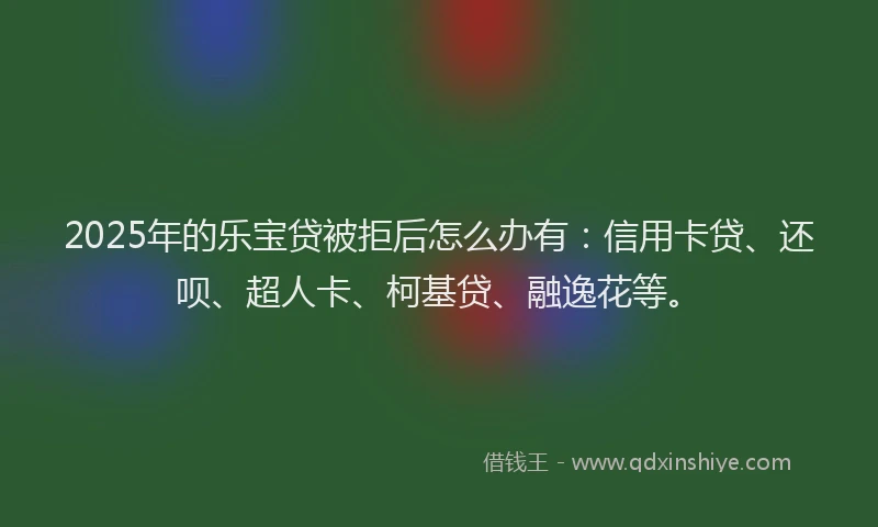 2025年的乐宝贷被拒后怎么办有：信用卡贷、还呗、超人卡、柯基贷、融逸花等。