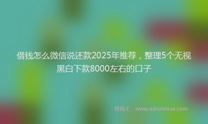 借钱怎么微信说还款2025年推荐，整理5个无视黑白下款8000左右的口子