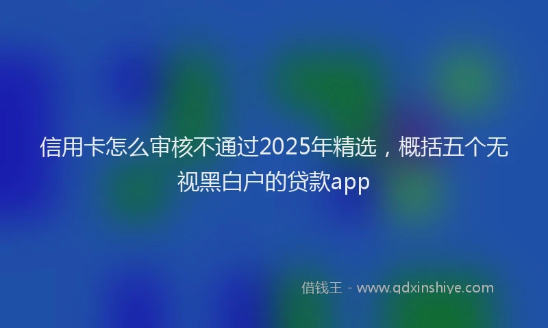 信用卡怎么审核不通过2025年精选，概括五个无视黑白户的贷款app
