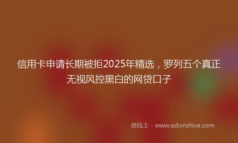 信用卡申请长期被拒2025年精选，罗列五个真正无视风控黑白的网贷口子