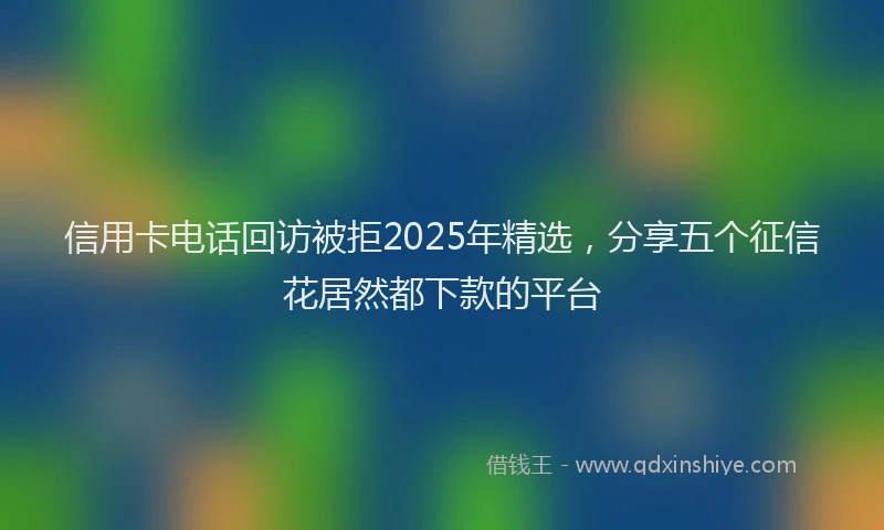 信用卡电话回访被拒2025年精选，分享五个征信花居然都下款的平台