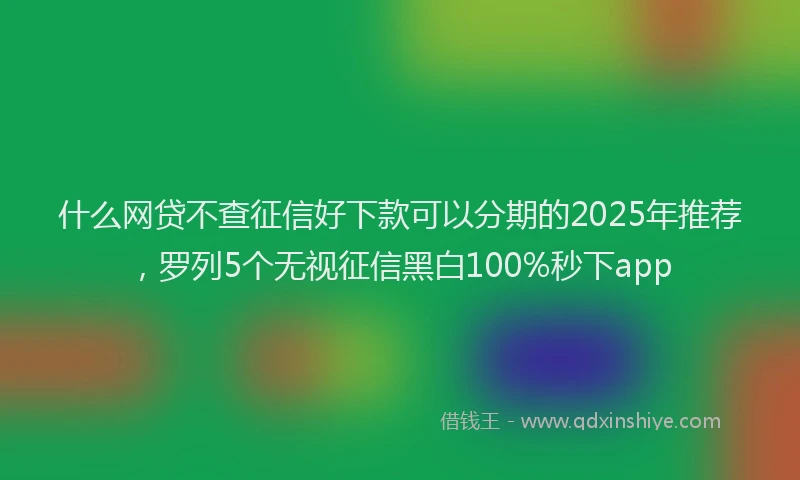 什么网贷不查征信好下款可以分期的2025年推荐，罗列5个无视征信黑白100%秒下app