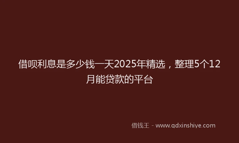 借呗利息是多少钱一天2025年精选，整理5个12月能贷款的平台