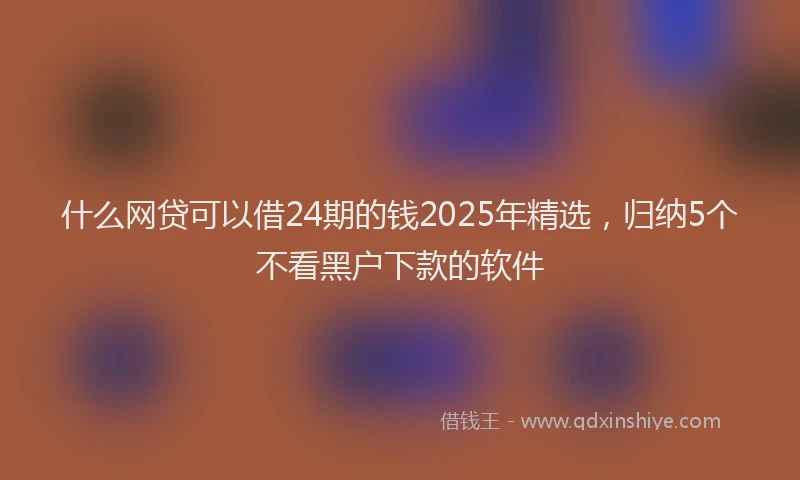 什么网贷可以借24期的钱2025年精选，归纳5个不看黑户下款的软件