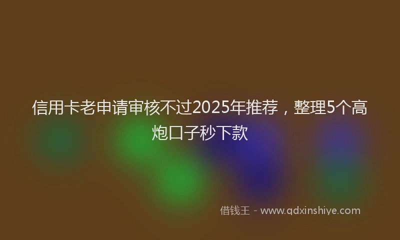 信用卡老申请审核不过2025年推荐，整理5个高炮口子秒下款