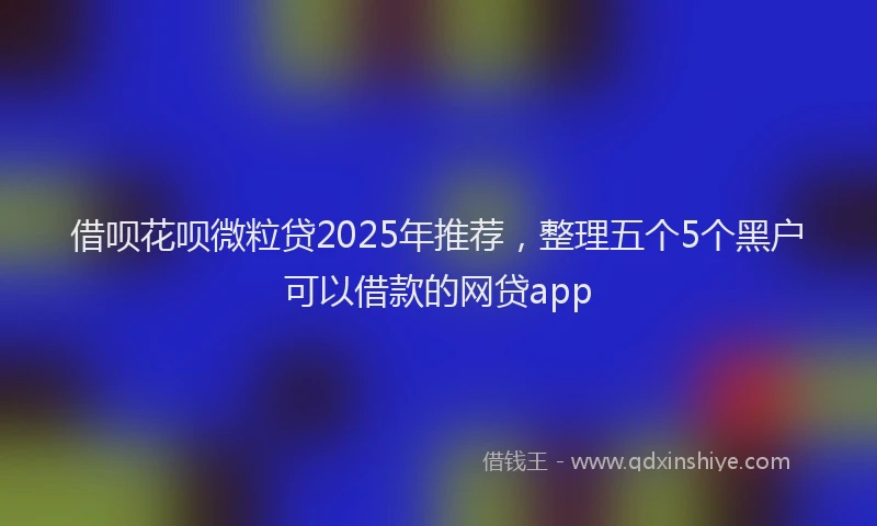 借呗花呗微粒贷2025年推荐，整理五个5个黑户可以借款的网贷app