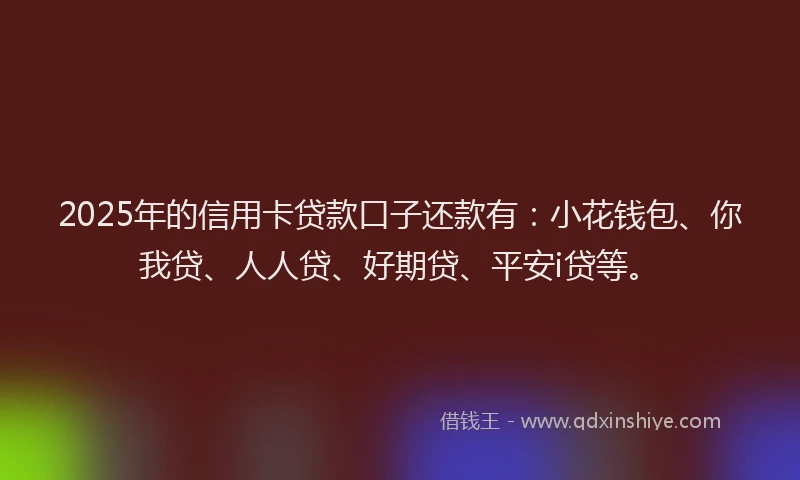 2025年的信用卡贷款口子还款有：小花钱包、你我贷、人人贷、好期贷、平安i贷等。