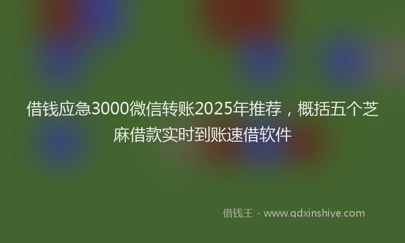 借钱应急3000微信转账2025年推荐，概括五个芝麻借款实时到账速借软件
