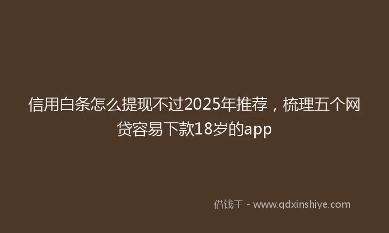 信用白条怎么提现不过2025年推荐，梳理五个网贷容易下款18岁的app