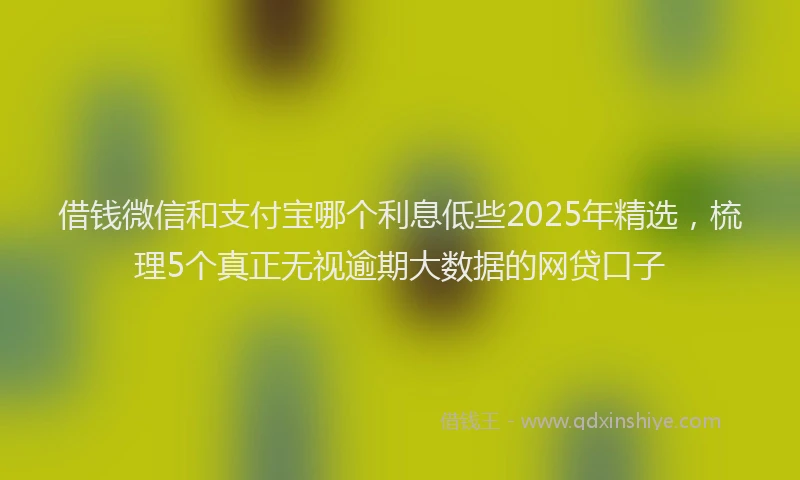 借钱微信和支付宝哪个利息低些2025年精选，梳理5个真正无视逾期大数据的网贷口子