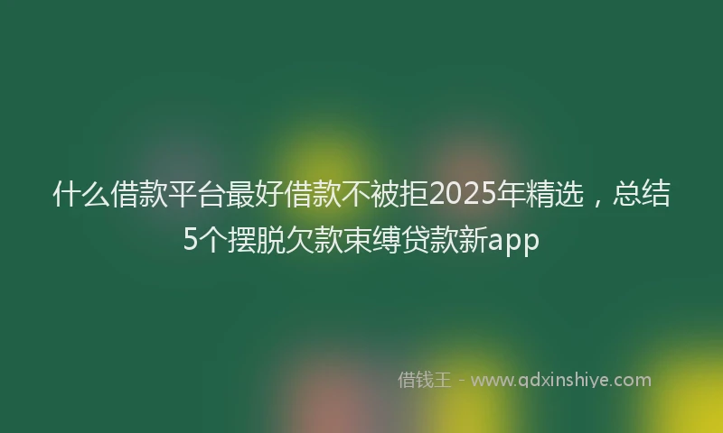什么借款平台最好借款不被拒2025年精选，总结5个摆脱欠款束缚贷款新app