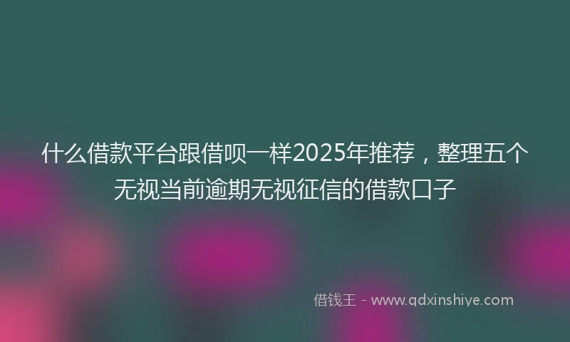 什么借款平台跟借呗一样2025年推荐，整理五个无视当前逾期无视征信的借款口子