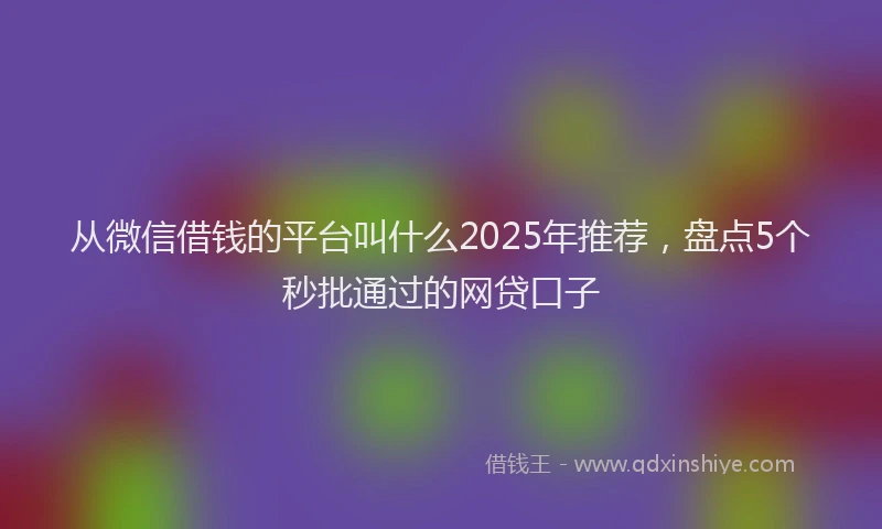 从微信借钱的平台叫什么2025年推荐，盘点5个秒批通过的网贷口子