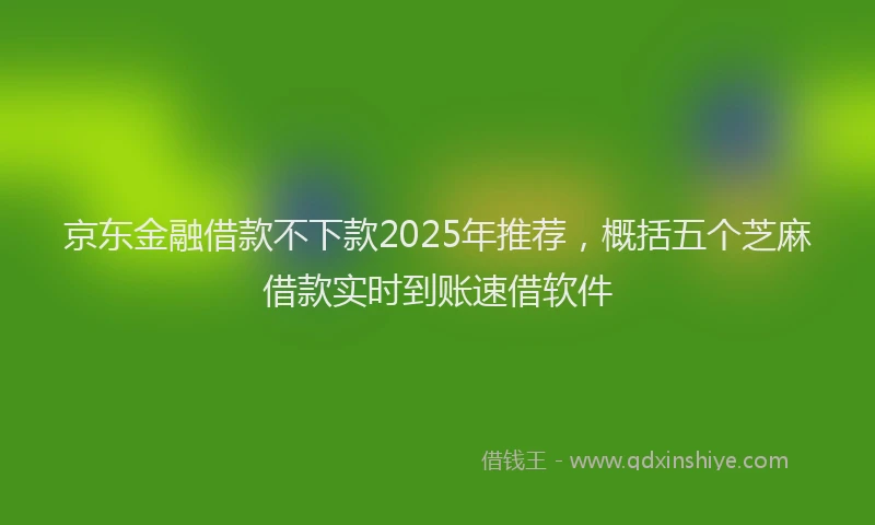 京东金融借款不下款2025年推荐，概括五个芝麻借款实时到账速借软件