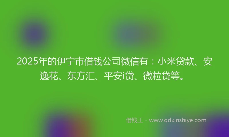 2025年的伊宁市借钱公司微信有：小米贷款、安逸花、东方汇、平安i贷、微粒贷等。