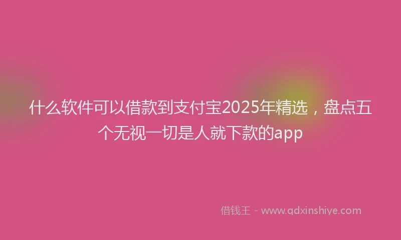 什么软件可以借款到支付宝2025年精选，盘点五个无视一切是人就下款的app